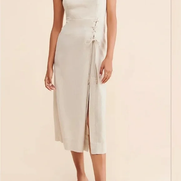 NWT Free People Size S- Francesca midi dress in ivory - Picture 3 of 11